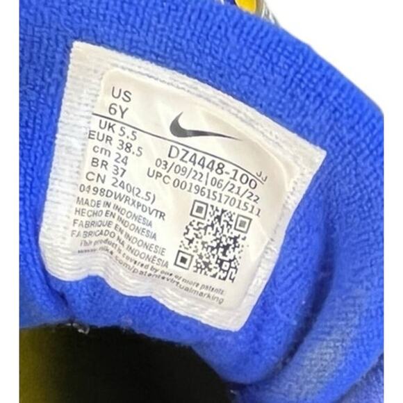 Nike Air Max Speed Turf 'Rams' GS Sneakers Size 6Y White Gold Blue - Picture 6 of 6